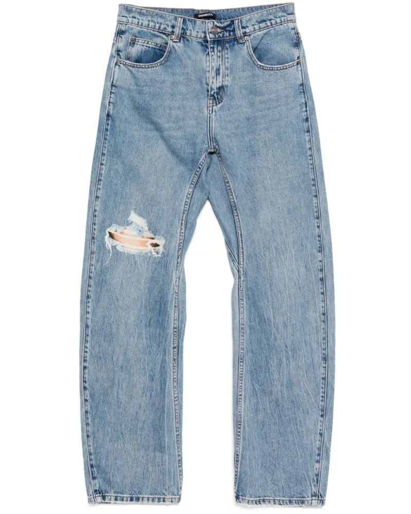 Ground Zero Jeans mit grafischem Print - Blau Blau