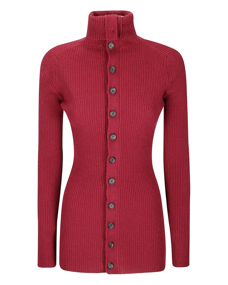 Yohji Yamamoto Gerippter Pullover - Rot Rot