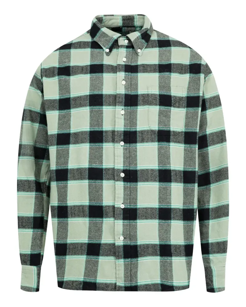 Gitman Vintage Gebürstetes Hemd mit Madras-Muster - Grün Grün