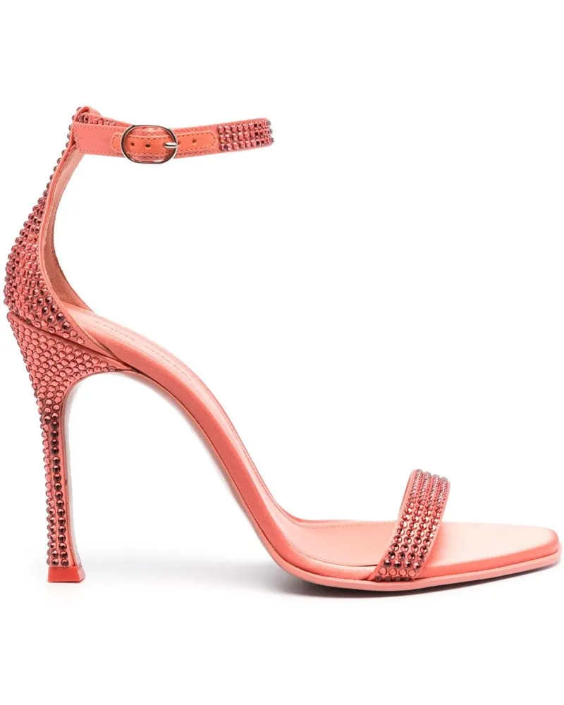 Amina Muaddi Sandalen mit Kristallen - Orange Orange