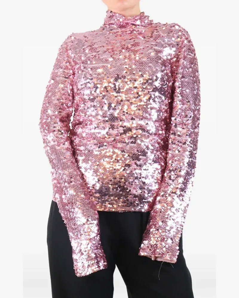 MSGM Langärmelige Bluse mit Pailletten - Rosa Rosa