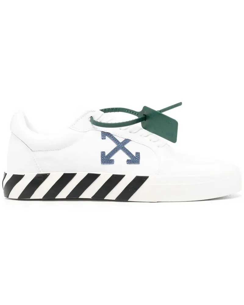 OFF-WHITE Low Vulcanized Sneakers aus Canvas - WHITE NAVY BLUE White
