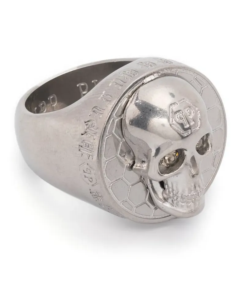 Philipp Plein Ring mit 3D-Totenkopf - Silber Silber