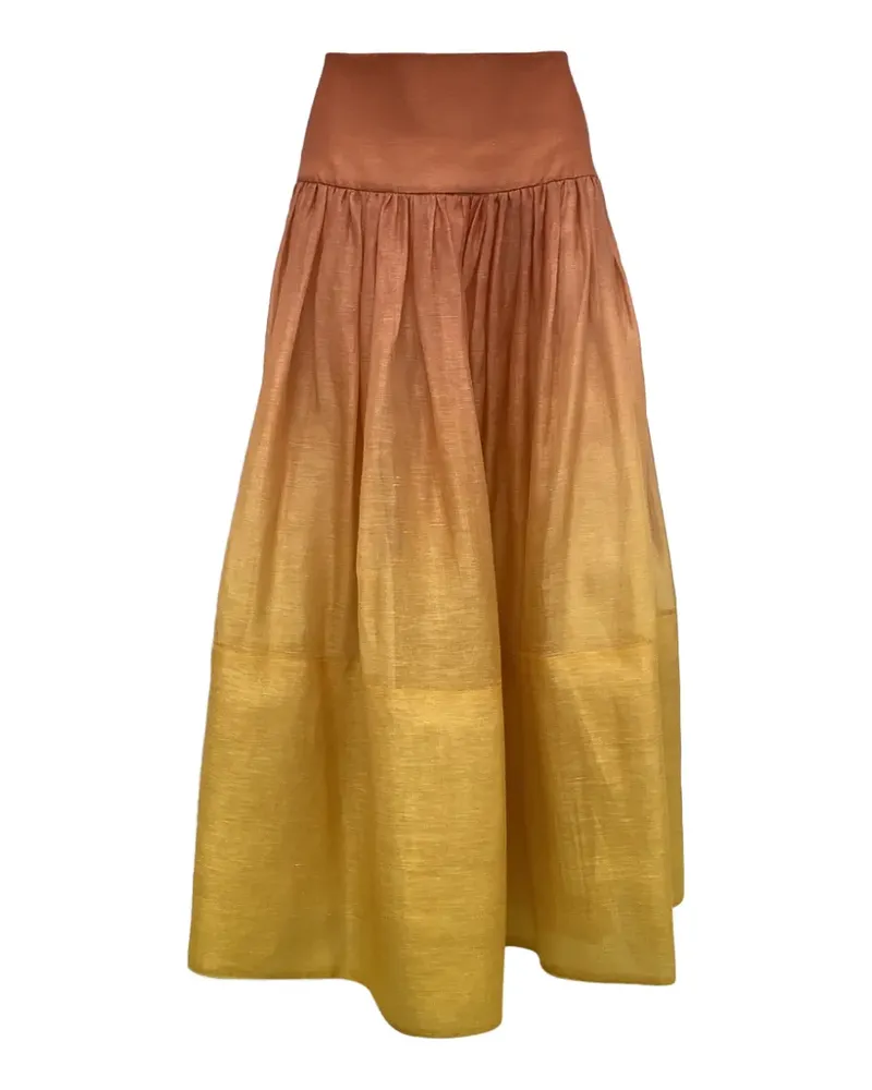 Zimmermann Postcard ombré-effect skirt - Orange Orange