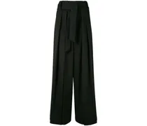 Paperbag-Hose mit weitem Bein - Schwarz