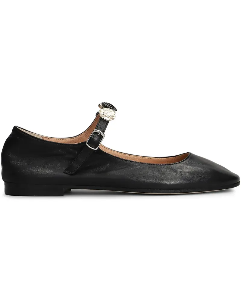 Anniel Ballerinas aus Leder - Schwarz Schwarz