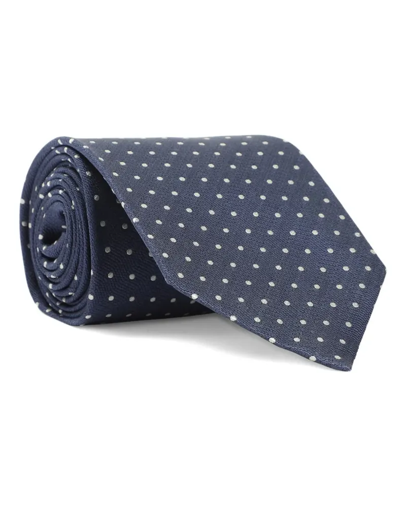 Tom Ford Seidenkrawatte mit Polka Dots - Blau Blau
