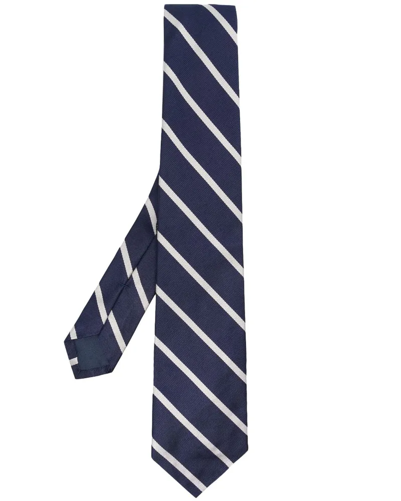 Ralph Lauren Gestreifte Krawatte aus Seidenrips - Blau Blau