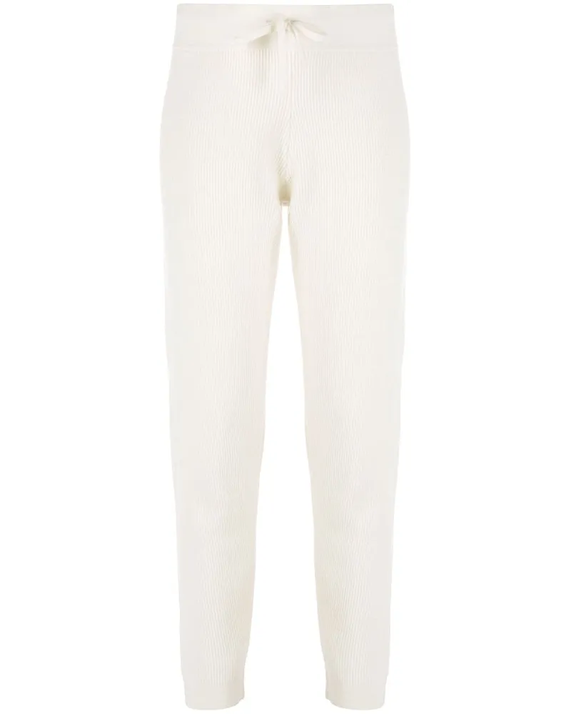 Cashmere In Love Gerippte Jogginghose - Weiß Weiß