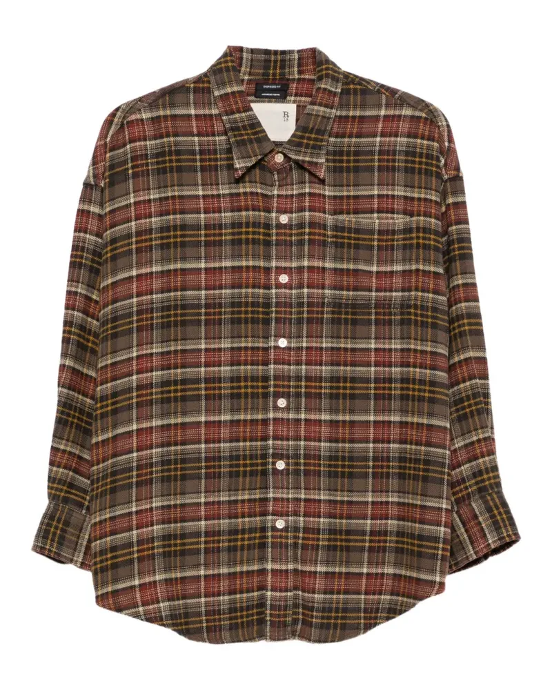 R13 plaid-pattern shirt - Braun Braun