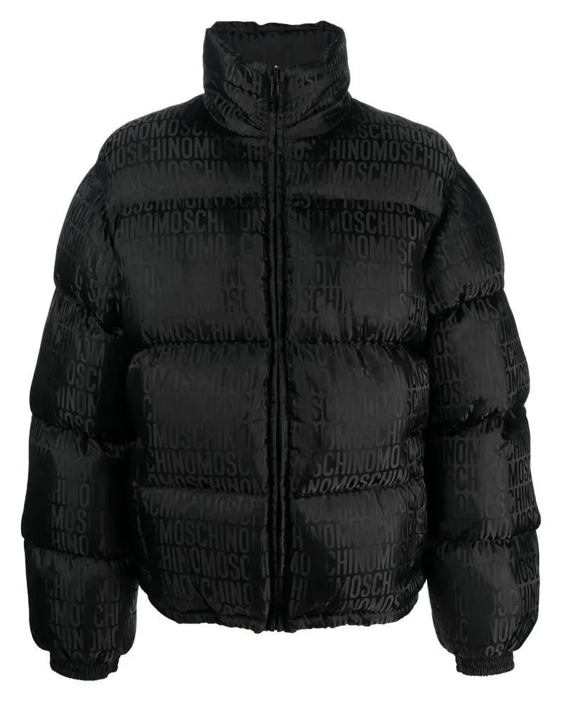 Moschino Gefütterte Jacke mit Logo-Print - Schwarz Schwarz