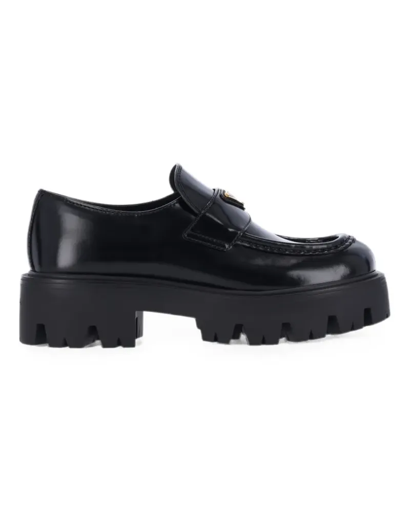 Prada logo-plaque chunky-sole loafers - Schwarz Schwarz