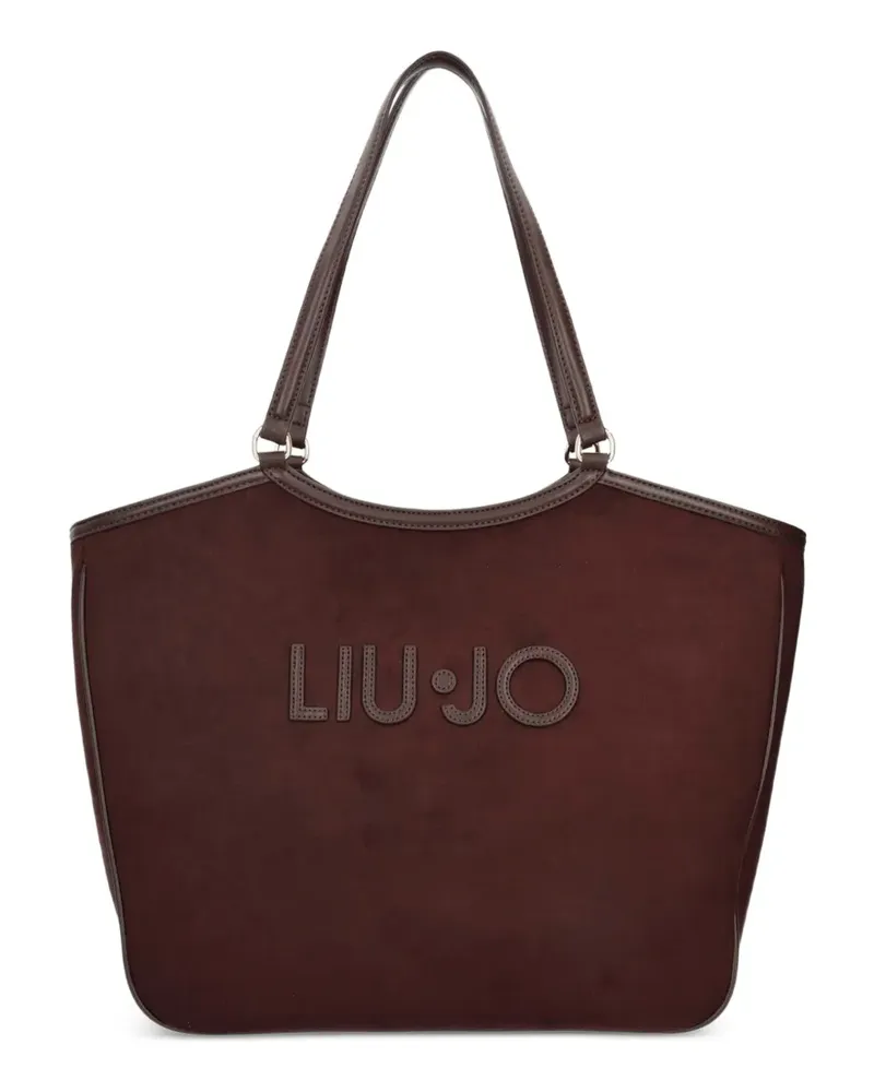 Liu Jo Schultertasche mit Logo-Patch - Braun Braun