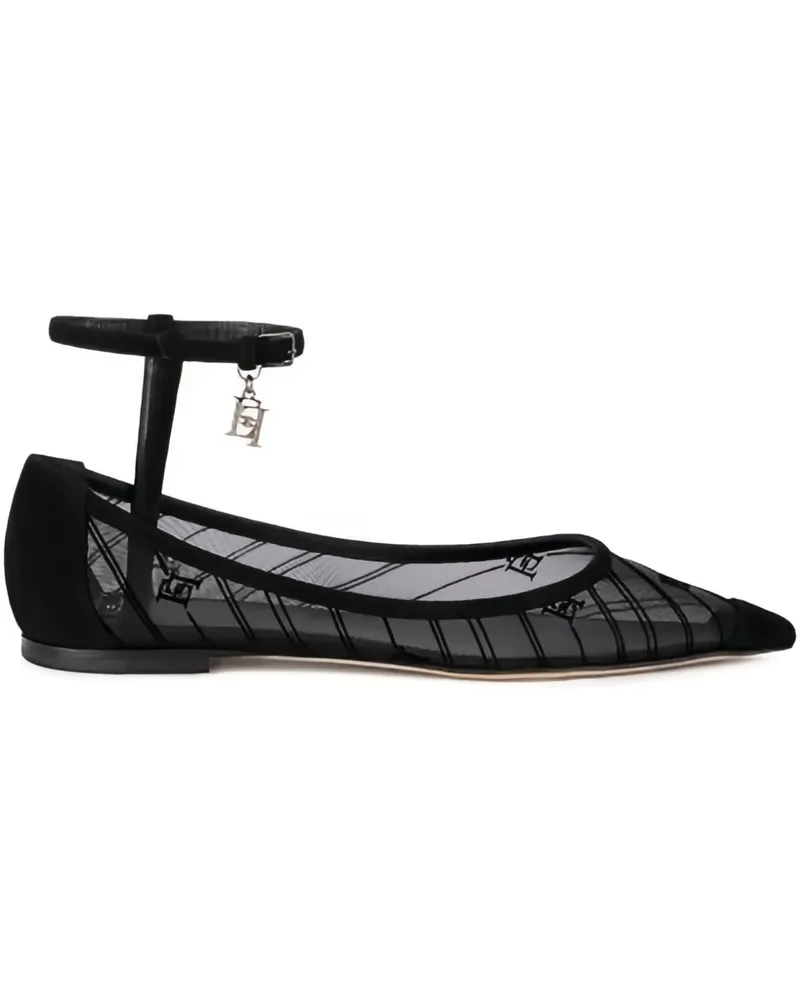 Elisabetta Franchi charm-detail ballet flats - Schwarz Schwarz