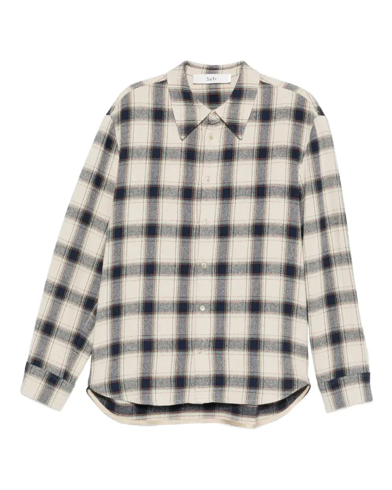 Séfr Wes check-pattern long-sleeve shirt - Nude Nude