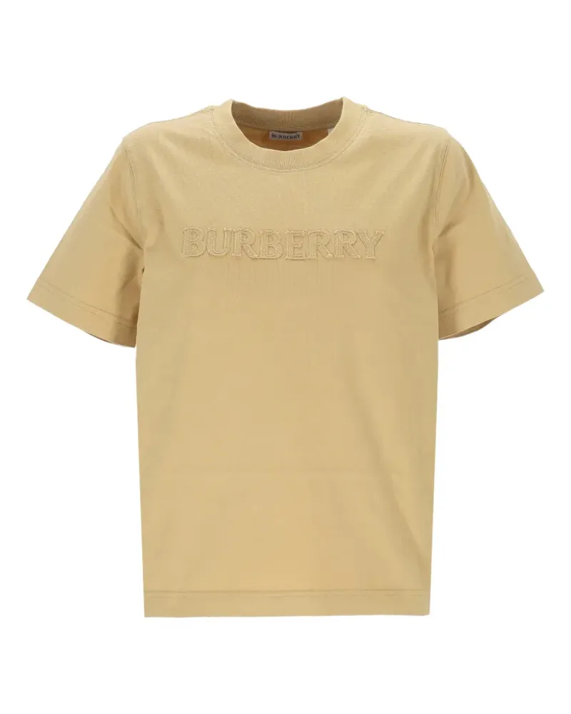 Burberry T-Shirt mit Logo-Stickerei - Nude Nude