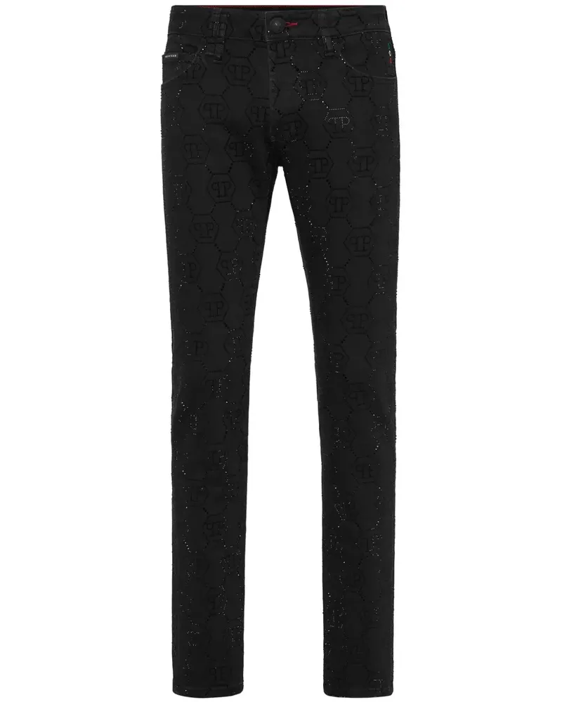 Philipp Plein Strassverzierte Jeans - Schwarz Schwarz