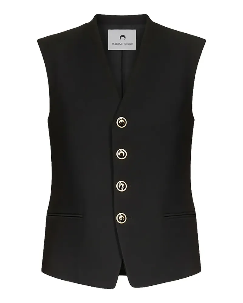 Marine Serre tailored sleeveless jacket - Schwarz Schwarz