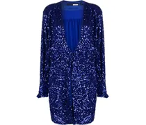 Gewickeltes Kleid mit Pailletten - Blau