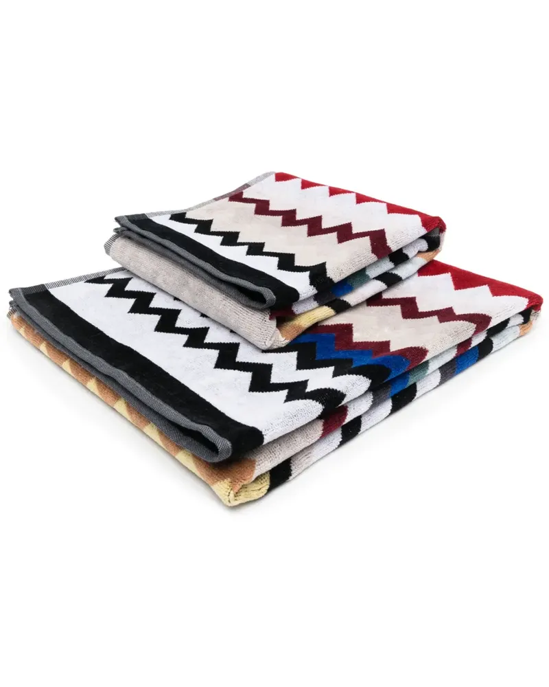 Missoni Home Badetuch mit Zickzackmuster - Schwarz Schwarz