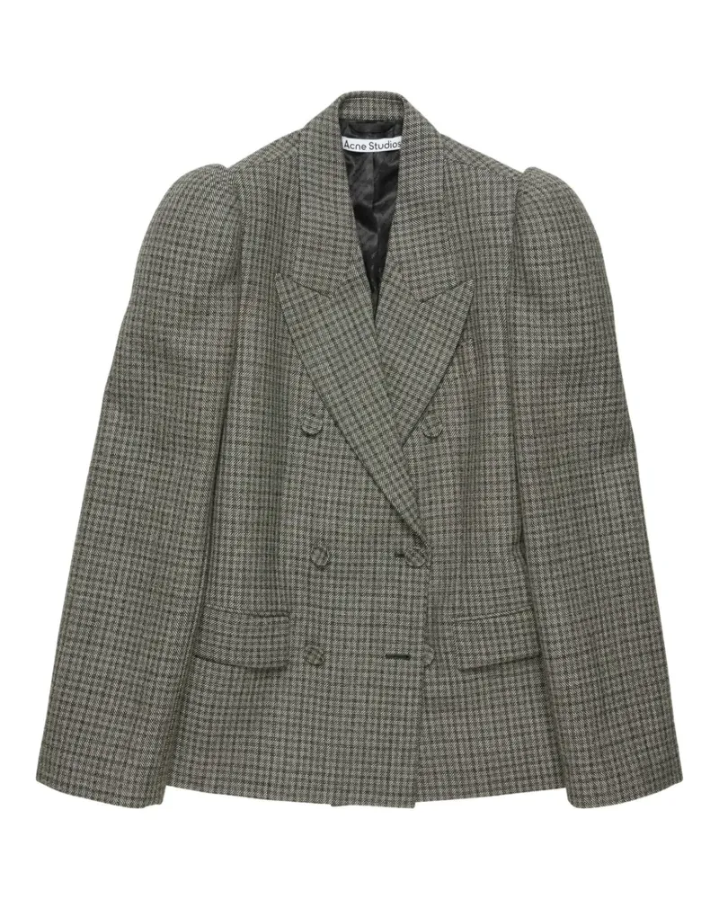 Acne Studios Doppelreihiges Sakko mit Hahnentrittmuster - Schwarz Schwarz