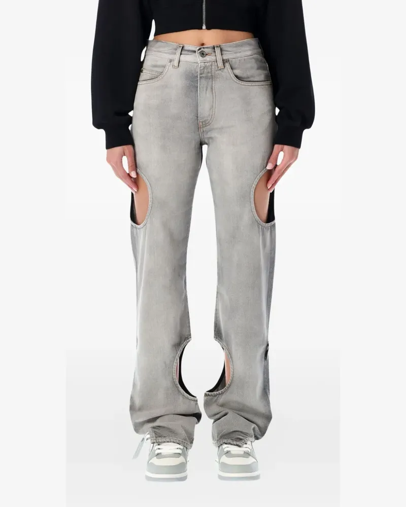 OFF-WHITE Meteor Jeans mit Cut-Out - Grau Grau