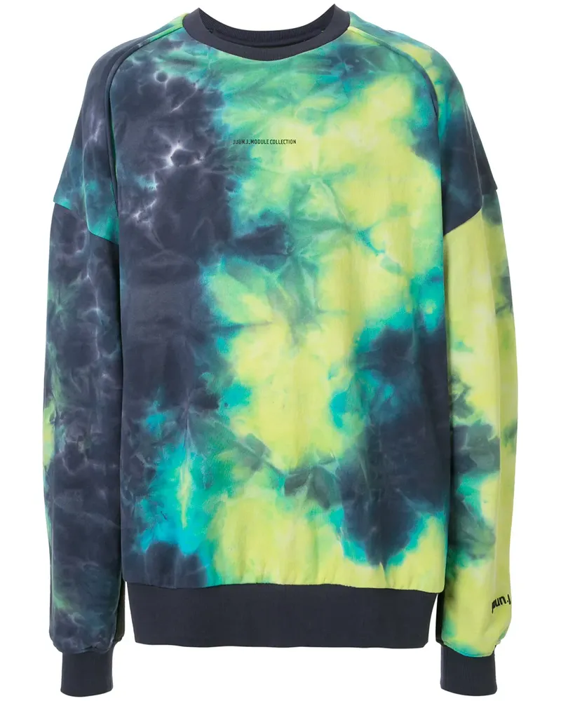 JUUN.J Sweatshirt mit Batik-Print - Blau Blau