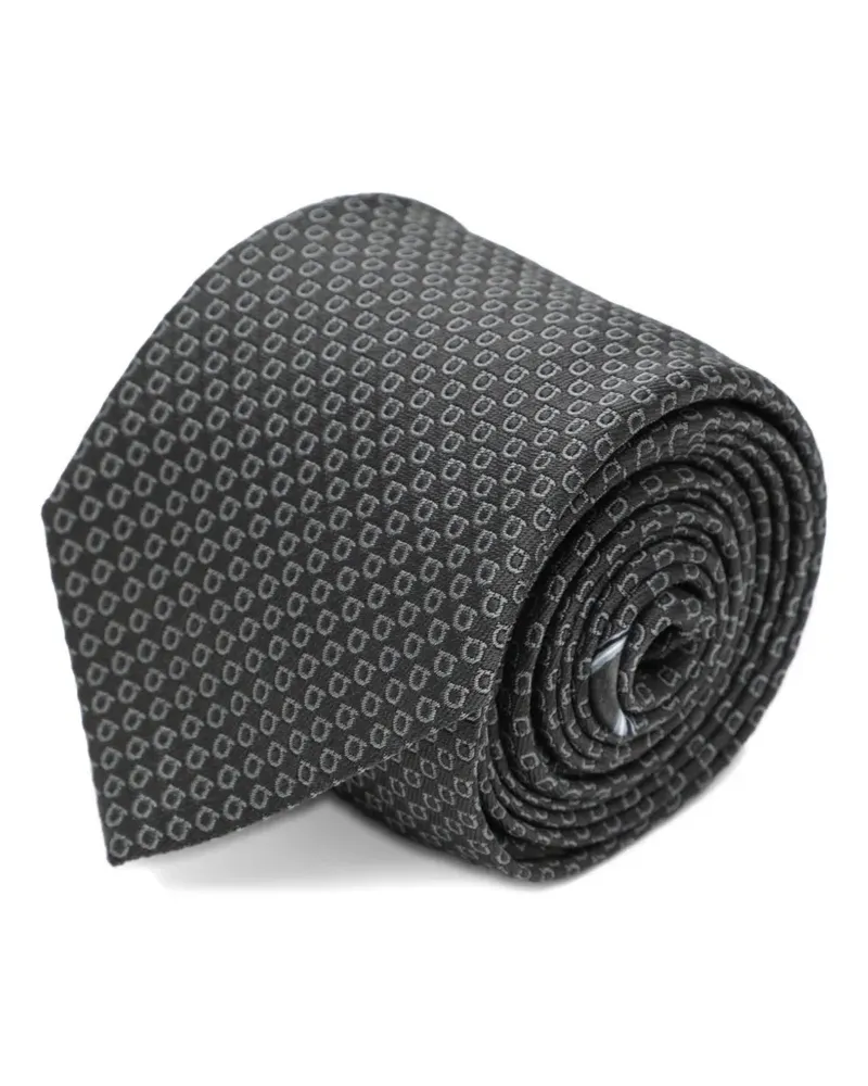 Ferragamo Krawatte mit Gancini-Jacquardmuster - Grau Grau