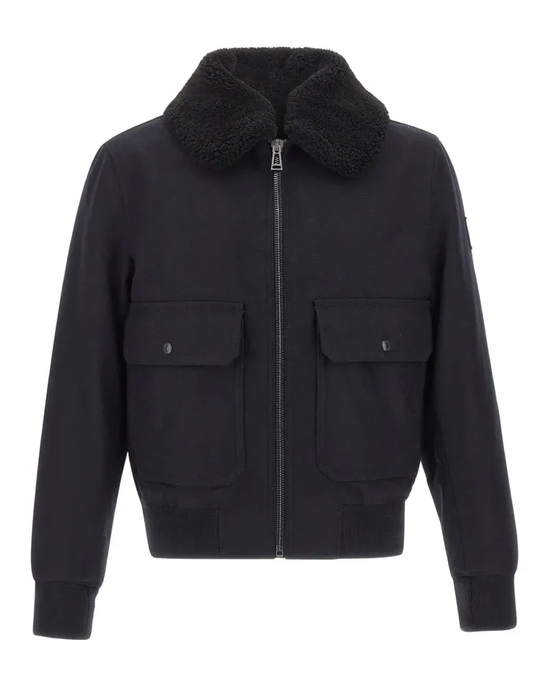 Belstaff Welder shearling-collar bomber jacket - Blau Blau