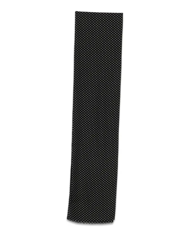 CENERE GB polka-dot fringed scarf - Schwarz Schwarz