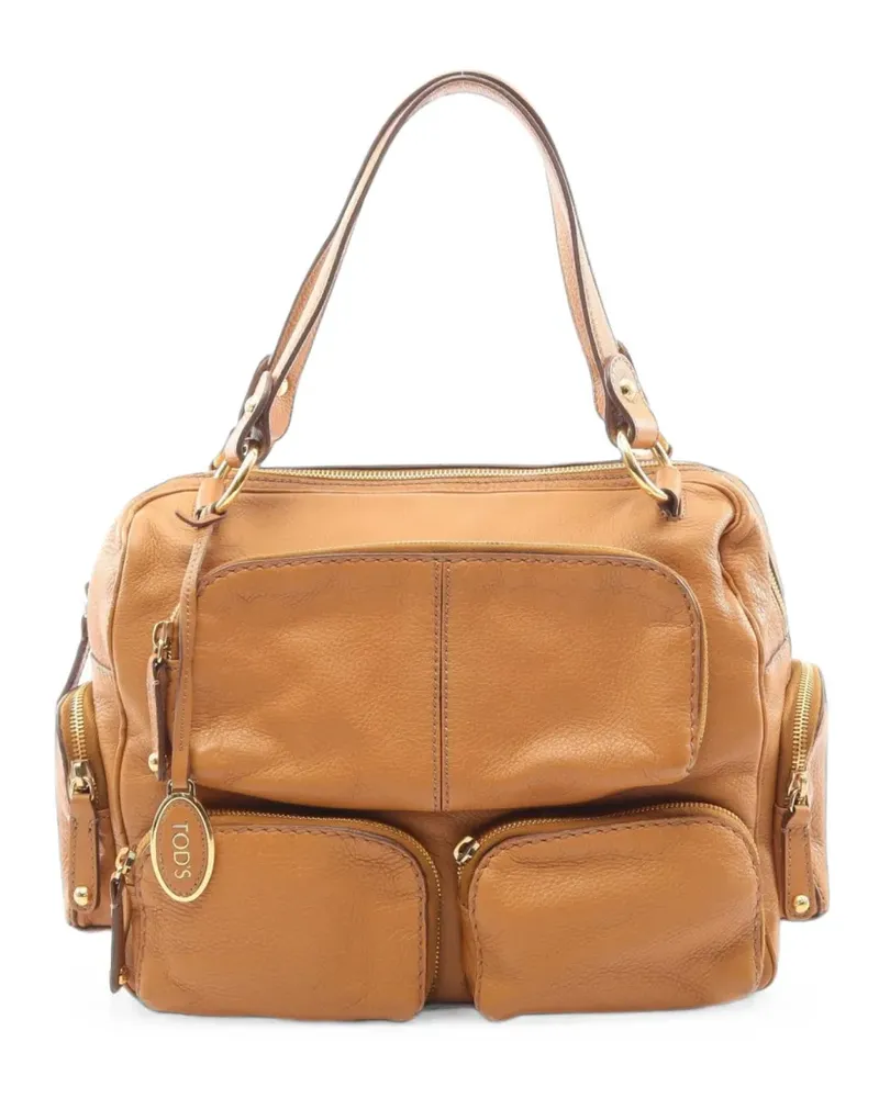 TOD'S 2000s multi-pocket tote bag - Braun Braun
