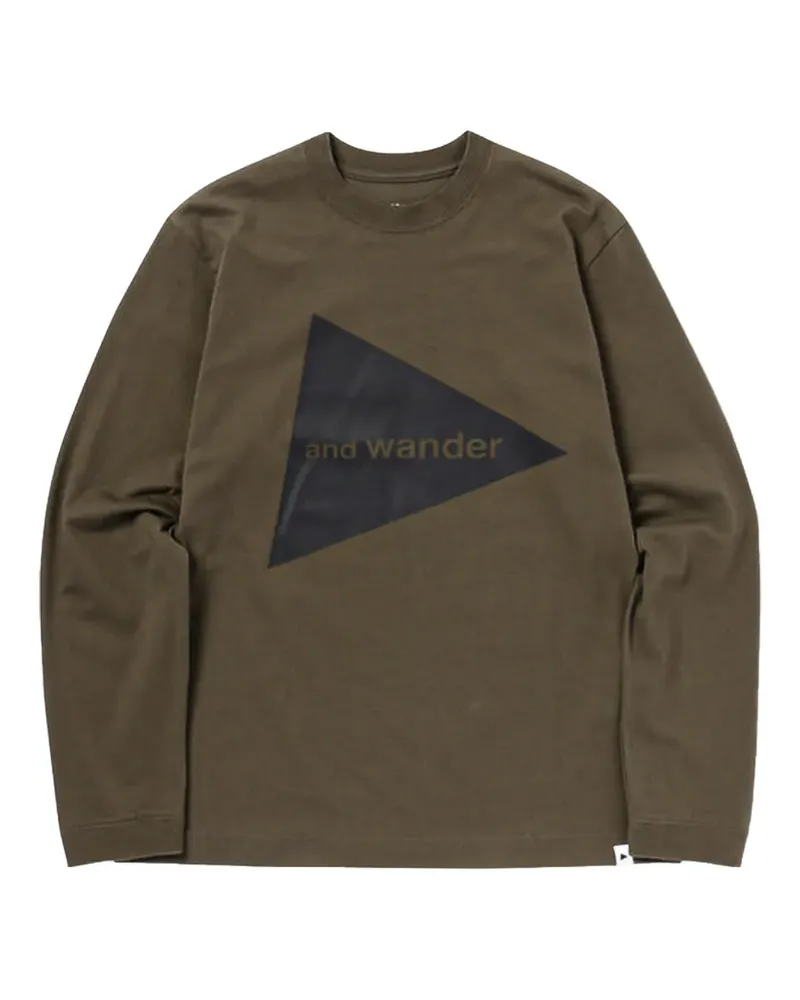 and wander Langarmshirt mit Logo - Braun Braun