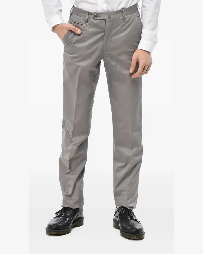 Corneliani pressed-crease cotton chino pants - Grau Grau