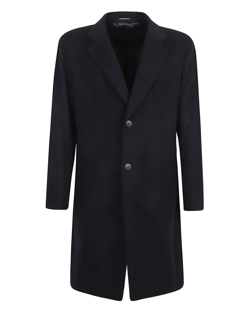 Emporio Armani button cashmere coat - Blau Blau