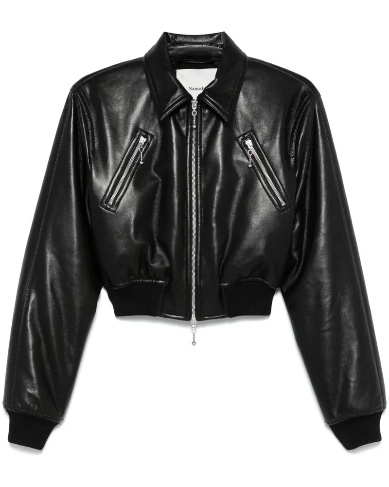 Nanushka Jacke aus Faux-Leder - Schwarz Schwarz
