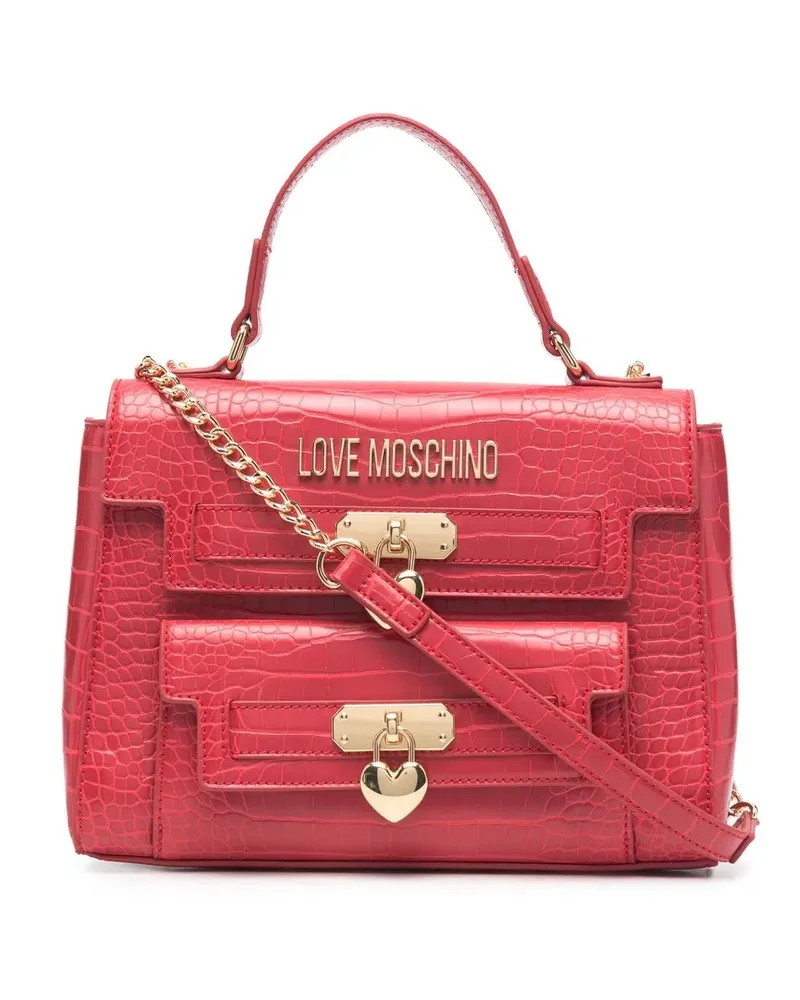 Moschino Shopper mit Kroko-Effekt - Rot Rot