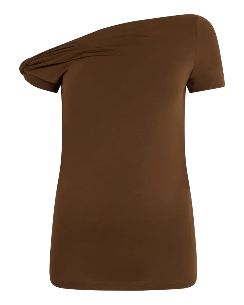 7 for all mankind twisted-shoulder T-shirt - Braun Braun