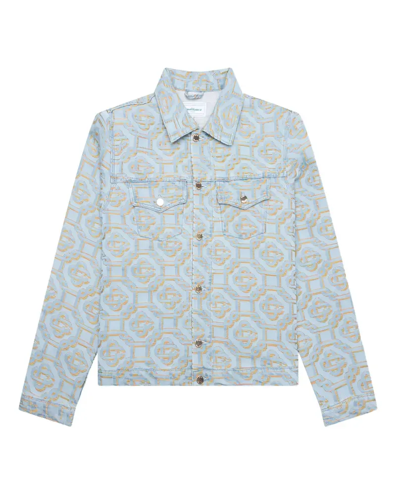 Casablanca Paris Jeansjacke aus Monogramm-Jacquard - Blau Blau