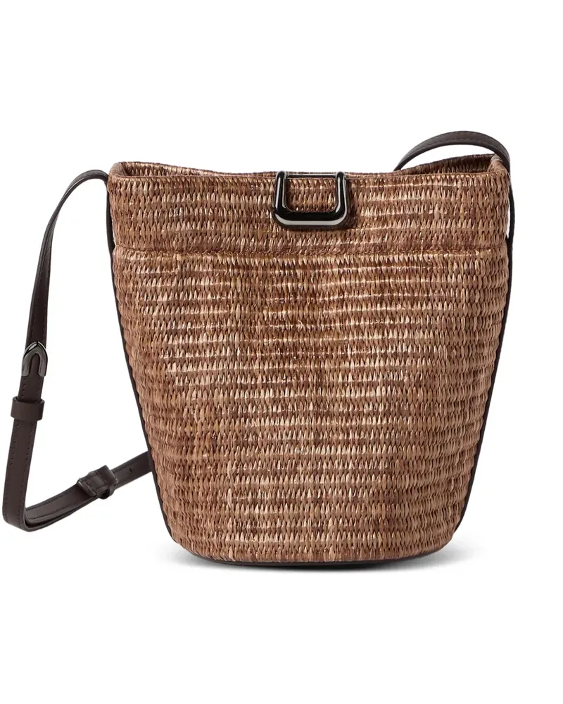 Brunello Cucinelli Kleine Beuteltasche aus Raffiabast - Braun Braun