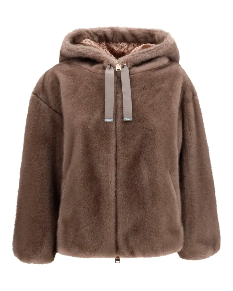 Herno Kapuzenjacke aus Faux Fur - Braun Braun