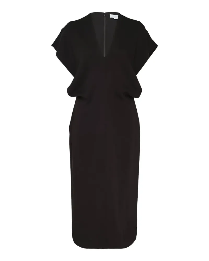 Stella McCartney V-neck batwing-sleeve midi dress - Schwarz Schwarz