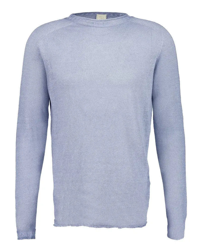 120% Lino Pullover aus Leinen - Blau Blau