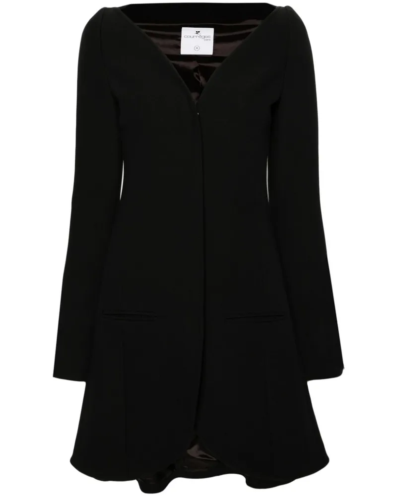 Courrèges Ellipse Heritage Kreppmantel - Schwarz Schwarz