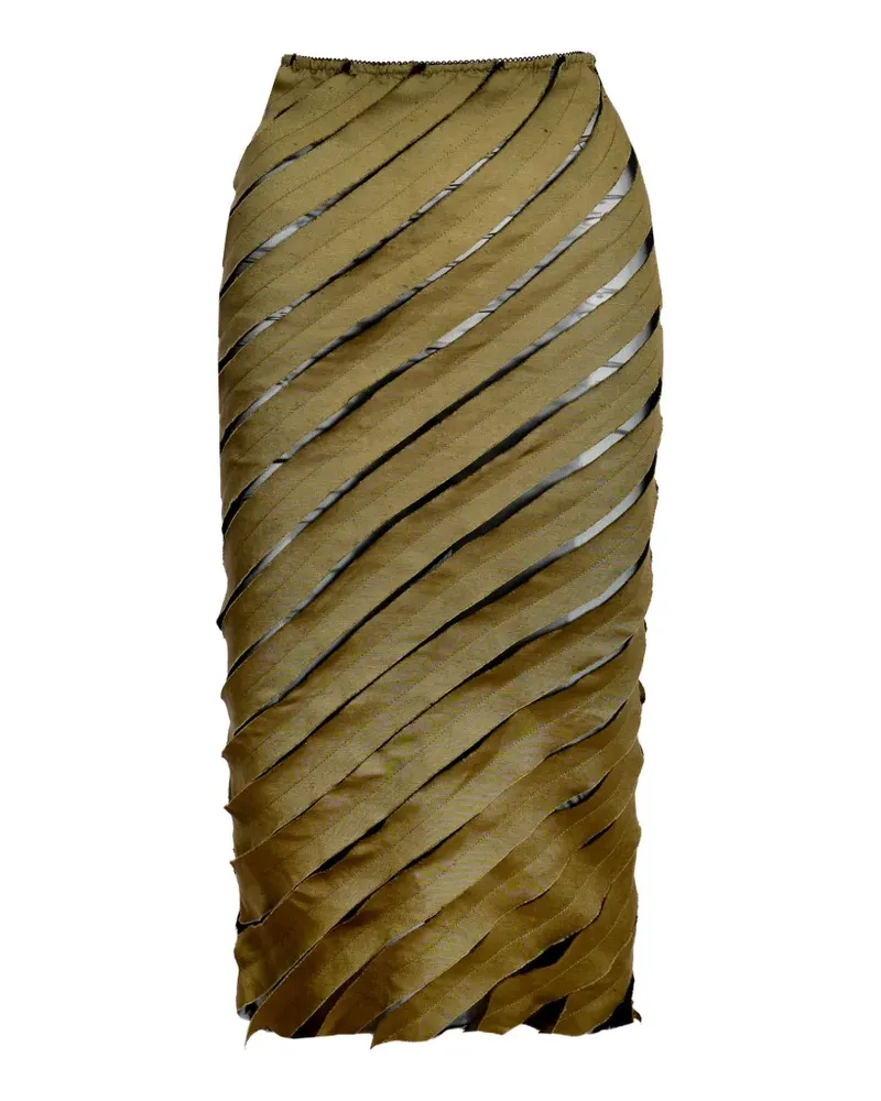 Ioana Ciolacu Spiral panelled midi skirt - Grün Grün