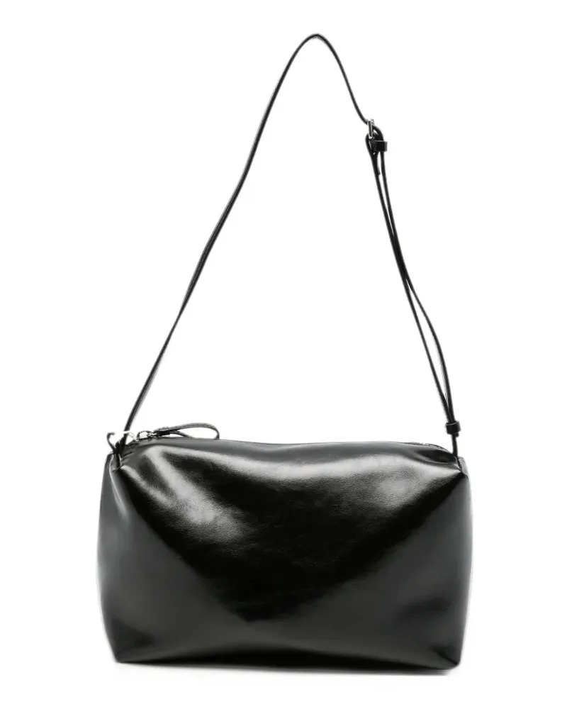 LOW CLASSIC glossy-finish shoulder bag - Schwarz Schwarz