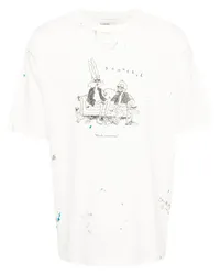 DOMREBEL Scuff Tomorrow T-Shirt mit Cartoon-Print Nude