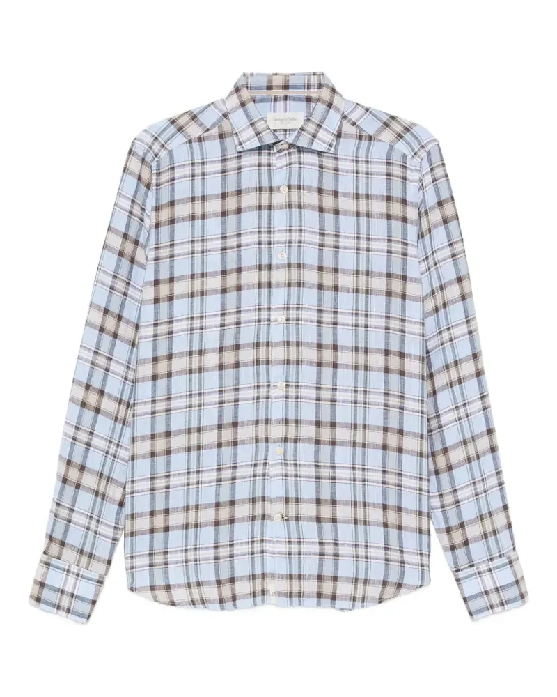 Tintoria Mattei plaid long-sleeve shirt - Blau Blau