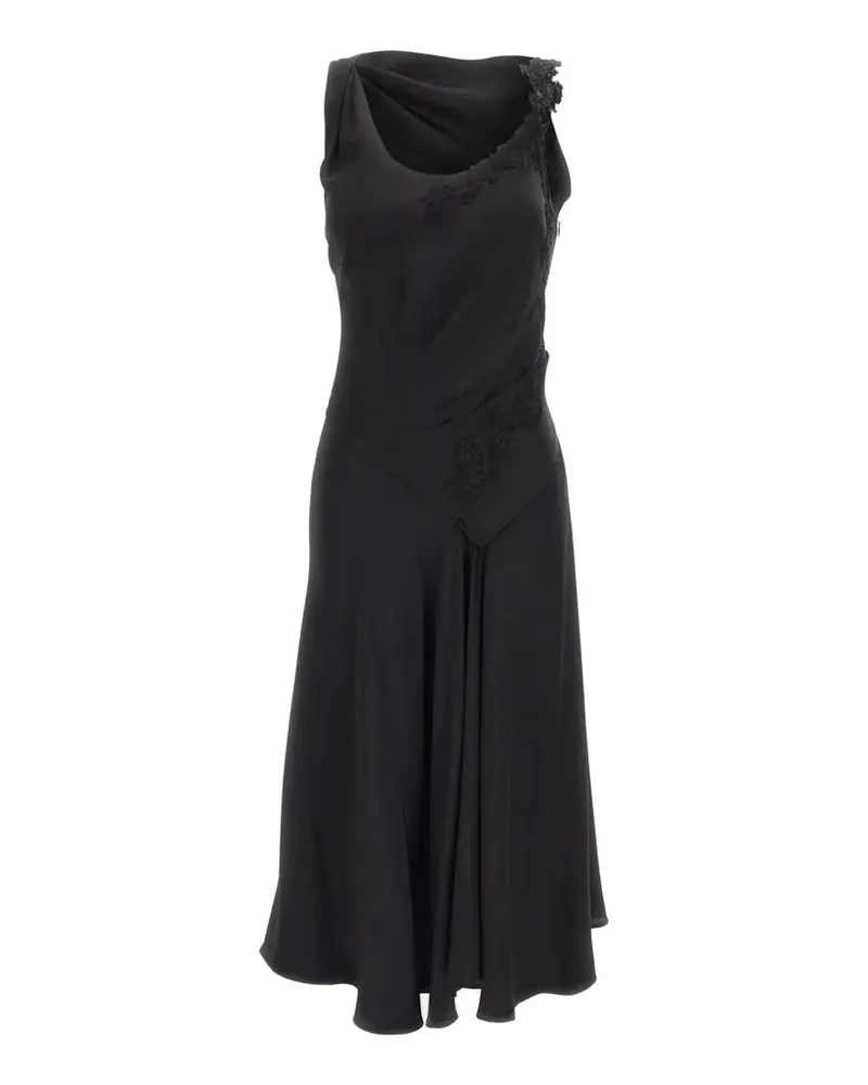 Victoria Beckham lace-trim draped dress - Schwarz Schwarz