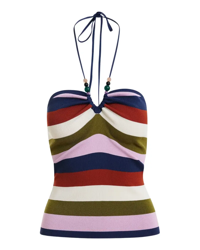 Essentiel striped halterneck top - Blau Blau