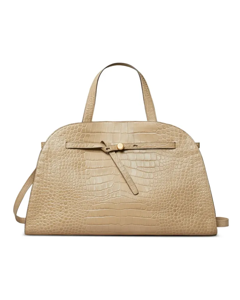 Tory Burch Romy Bauletto-Tasche mit Kroko-Effekt - Nude Nude